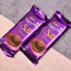 Buy Set of 2 Kundan Rakhi with Dairy Milk Silk Chocolate (2 Pcs)
