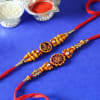 Set of 2 Om And Ganesha Beads Work Rakhi Online