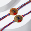 Gift Set Of 2 Peacock Rakhi With Kaju Katli