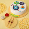 Set of 2 Rakhi with Flavorful Cake Online