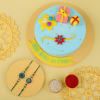 Gift Set of 2 rakhis with designer cake
