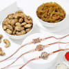 Set Of 3 Antique Metal Rakhi With Cashews And Raisins Online