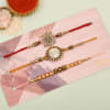 Gift Set of 3 Antique Metallic Rakhi