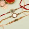 Set of 3 Antique Metallic Rakhi Online