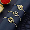 Gift Set of 3 CZ Crafted Rakhi Hamper