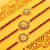 Gift Set of 3 Intricate Kundan Rakhi Hamper