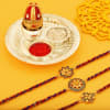 Set of 3 Kundan At Its Best Rakhi Set Online