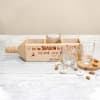 Gift Set of 3 Shot Glasses with Christmas Themed Personalized Wooden Holder