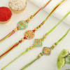 Gift Set of 4 Adorned with Meenakari Rakhis