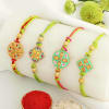 Set of 4 Adorned with Meenakari Rakhis Online