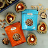 Set Of 4 Clay Diya with Roasted Dry Fruits Online