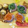 Set of 4 Diyas With Almonds & Rocher Online