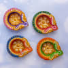 Gift Set of 4 diyas with dryfruits and Rocher
