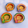 Buy Set of 4 diyas with dryfruits and Rocher