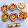 Set of 4 diyas with dryfruits and Rocher Online