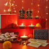 Set of 4 Metal Diyas with Laxmi Ganesha Idols Hamper Online
