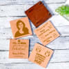 Set of 4 Personalized Birthday Square Coasters with Holder Online
