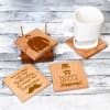 Buy Set of 4 Personalized Birthday Square Coasters with Holder for Men