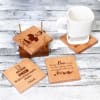 Set of 4 Personalized Wooden Coasters with Holder for Boss's Day Online