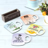 Buy Set of 4 Quirky Coasters with Personalized Holder for Boss's Day