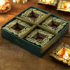Buy Set of 4 Square Shaped Clay Diya with Dry Fruits