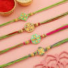 Gift Set of 4 Traditional Crafts Premium Rakhi Hamper