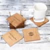 Gift Set of 4 Wooden Coasters- Customized with Logo & Company Name