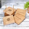 Set of 4 Wooden Coasters- Customized with Logo & Company Name Online