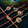 Gift Set Of 5 Peacock Rakhi With Dry Fruits