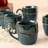 Gift Set of 6 Blue Stoneware Cups