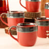 Gift Set of 6 Red Stoneware Cups