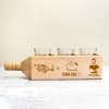 Shot Glasses with Personalized Wooden Bottle Shaped Holder for Partyholic Online