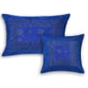 Buy Silk Brocade Patchwork Double Bedcover - Blue (Set of 5)