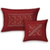 Buy Silk Embroidered Patchwork Double Bedcover - Red (Set of 5)