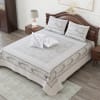 Silk Embroidered Patchwork Double Bedcover - White (Set of 5) Online