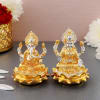 Shop Silver And Gold Plated Lakshmi Ganesha Idols With Shree Kuber Yantra