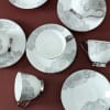 Buy Silver Colored Designer Set of 6 Cups with Saucers