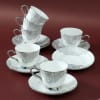 Silver Colored Designer Set of 6 Cups with Saucers Online