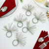 Buy Silver Decorative Beads Napkin Rings (Set of 6)
