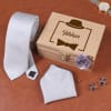 Silver Grey Accessory Set In Personalized Box Online