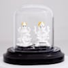 Gift Silver Lakshmi Ganesha Dome Idols For Diwali