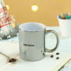 Gift Silver Metallic Mug - Customized With Logo And Name
