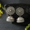 Silver Oxidized Matte Finish Jhumka Earrings Online