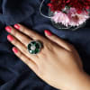 Gift Silver-plated Ring with Monalisa Stone