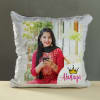 Silver Sequin Personalized Magic Pillow Online