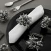 Silver Square Floral Napkin Rings (Set of 6) Online
