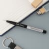 Silver Toned Black Pen - Customized With Name Online