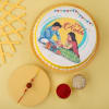 Gift Single Rakhi with cute print cake