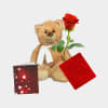 Single Roses with Teddy Bear Online