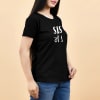 Gift Sis No.1 Cotton T-shirt For Women - Black